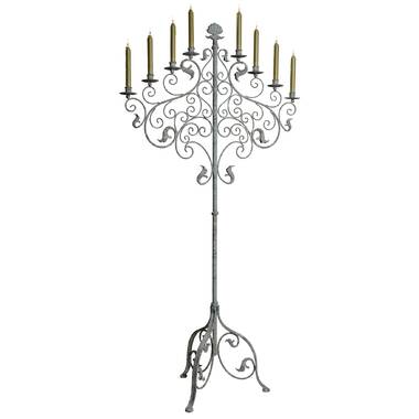 Design Toscano Castle Vecchio 59'' H Metal Floor Candelabra